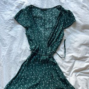 Brandy Melville Green Floral Dress